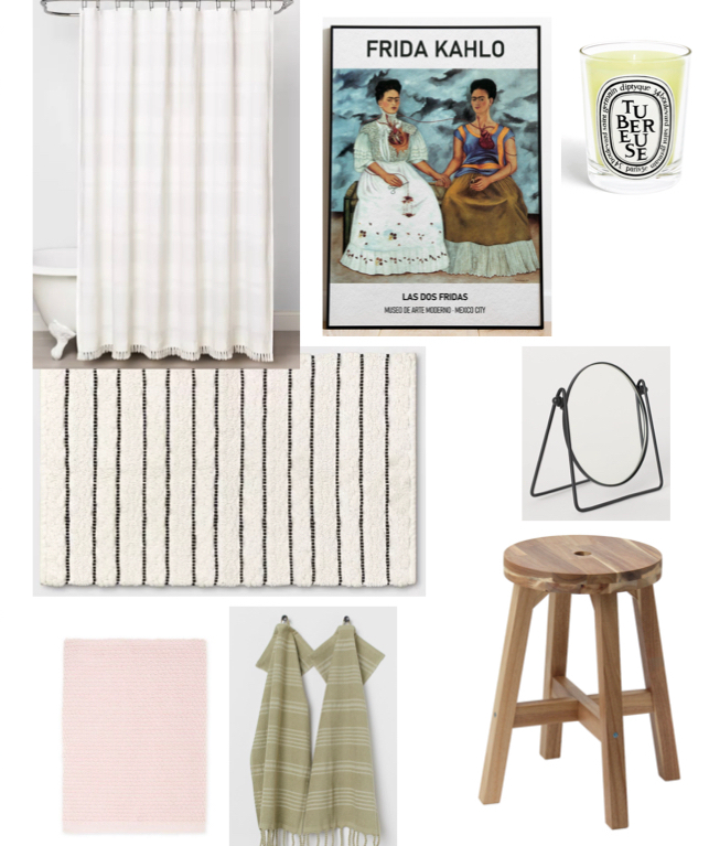 White, Pink, & Green Bathroom Ideas